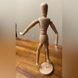 SOLD WOODEN 12" FEMALE POSING BODY ARTISTS DRAWING MANNEQUIN ADJUSTABLE MODEL
